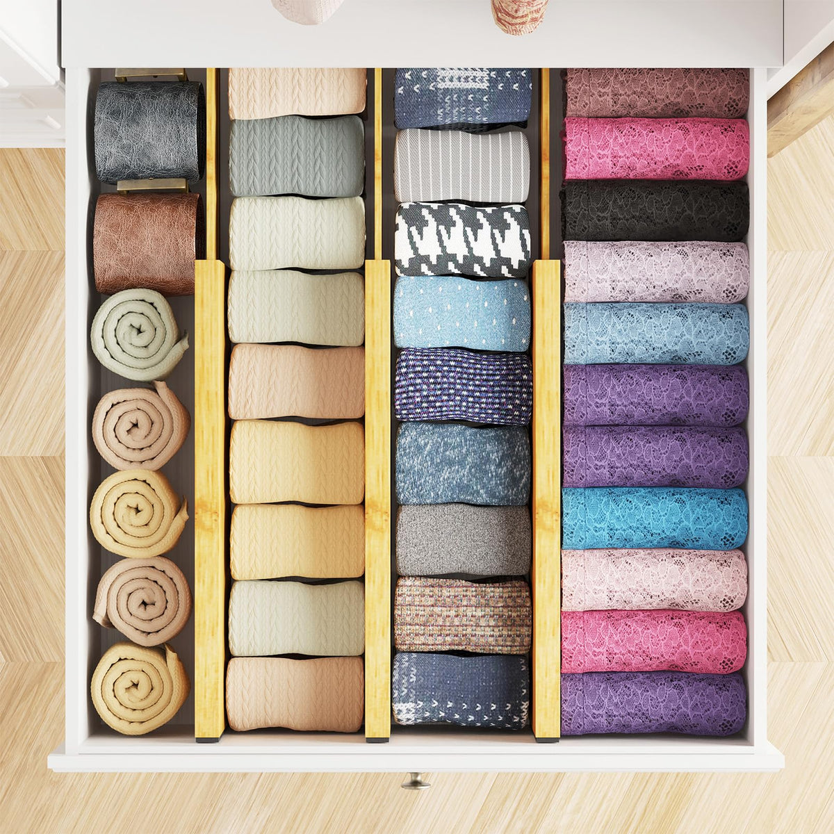 Bamboo natural finish blends with most interior styles.