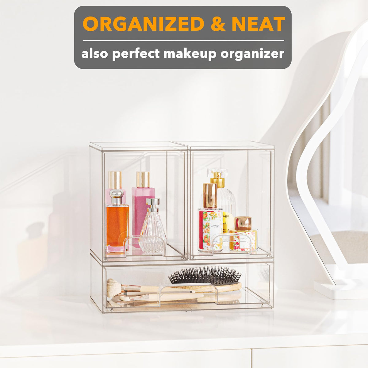 SpaceAid bottle storage organizer with clear acrylic design complements modern decor.