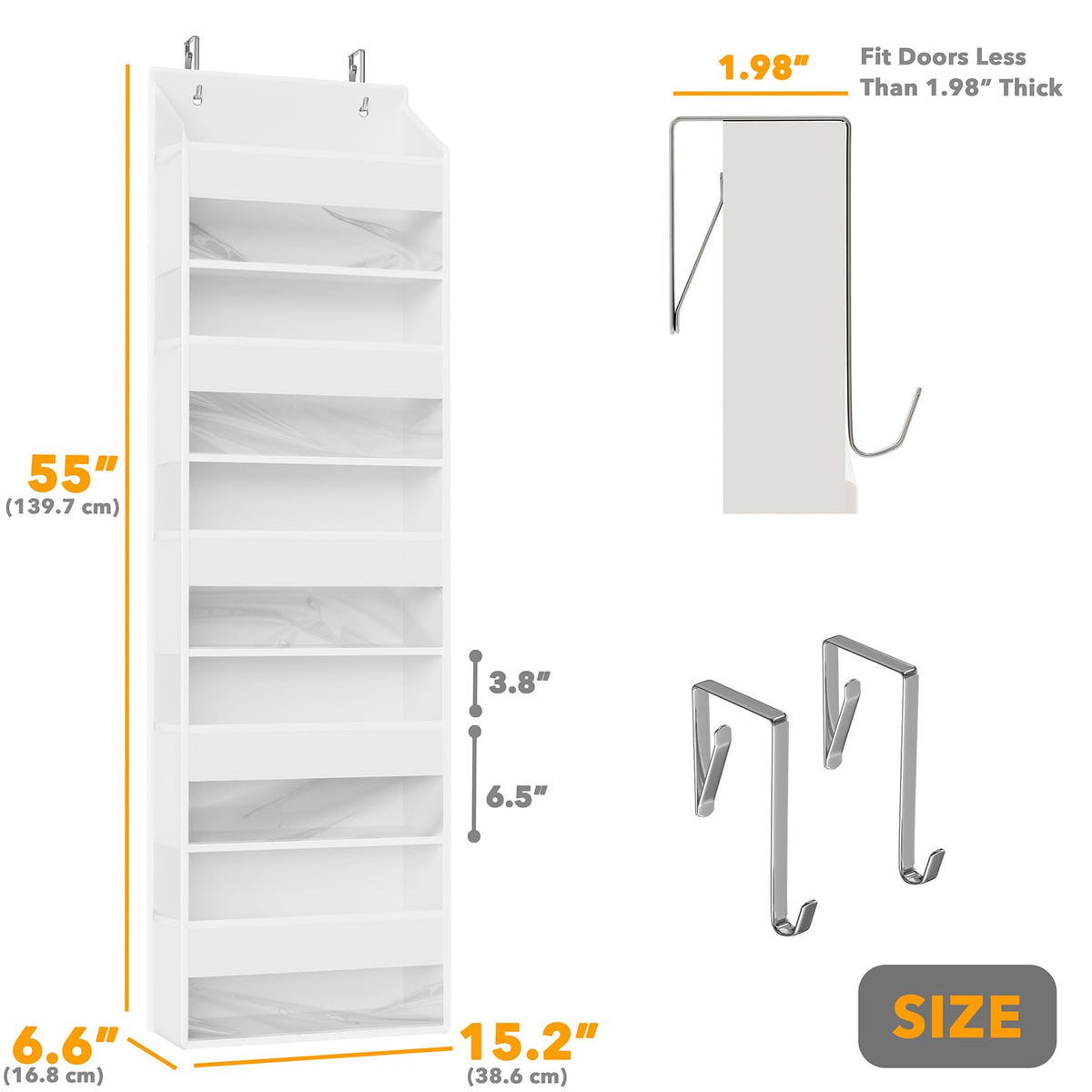 SpaceAid door organizer showing mesh side pockets for easy access to small items in bathrooms.