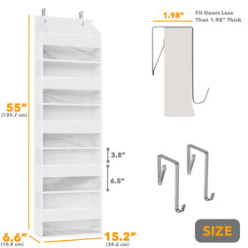SpaceAid door organizer showing mesh side pockets for easy access to small items in bathrooms.
