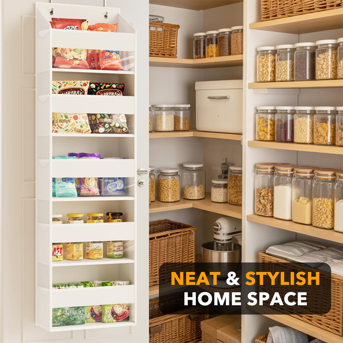 SpaceAid sturdy construction of the door organizer providing durable hanging storage.