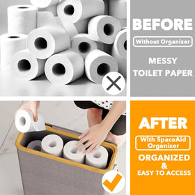 SpaceAid durable fabric bin for humid bathrooms resists wear
