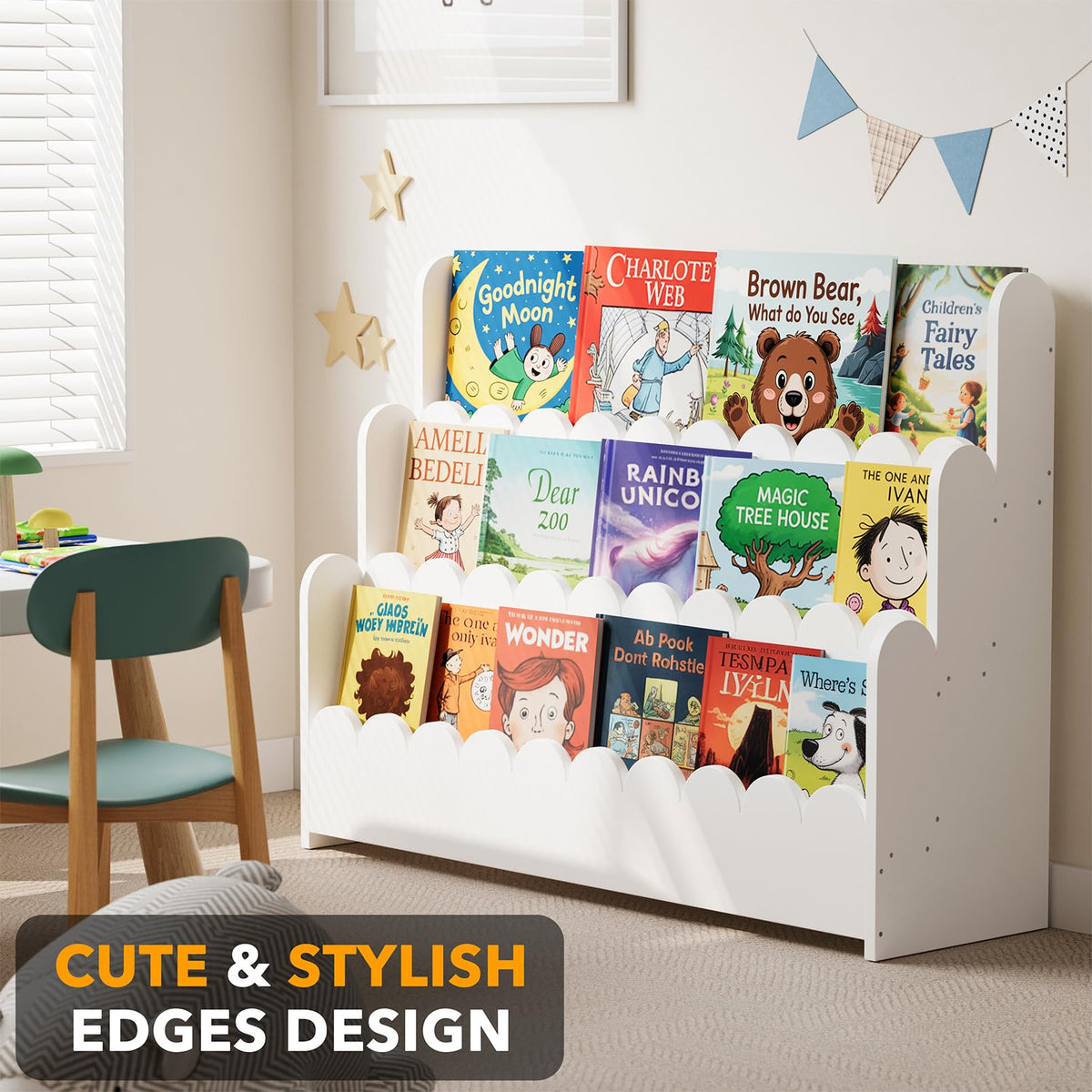 SpaceAid durable wood construction provides sturdy, kid-friendly storage.