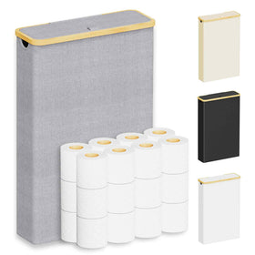 SpaceAid extra large toilet paper storage with lid keeps rolls organized in small bathrooms