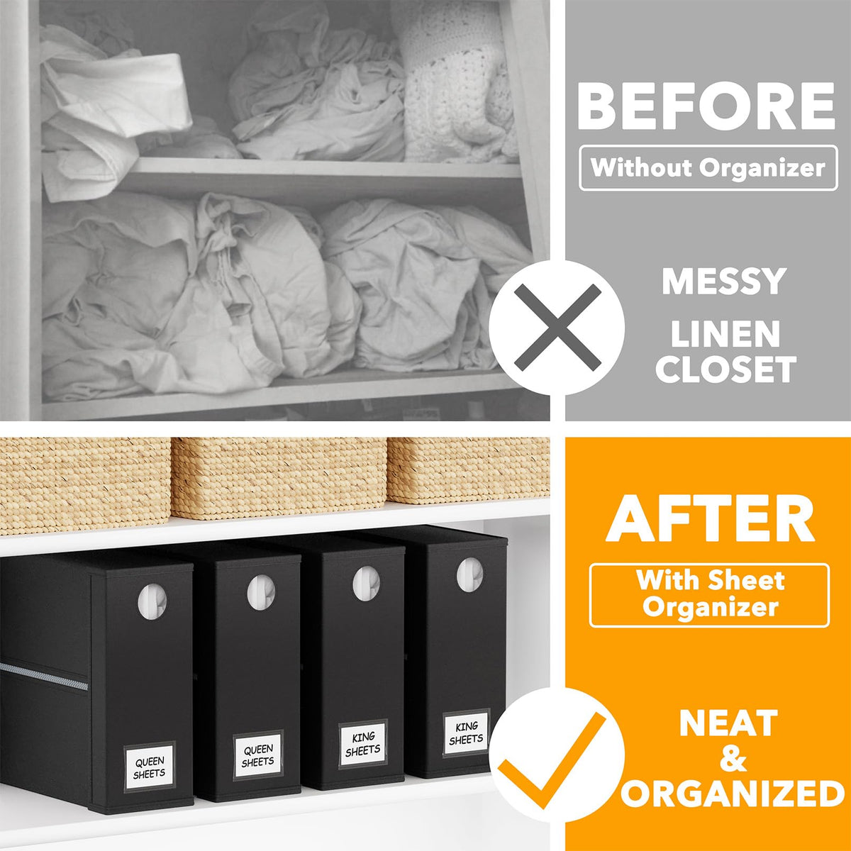 SpaceAid foldable bedding storage for organized closet and easy access