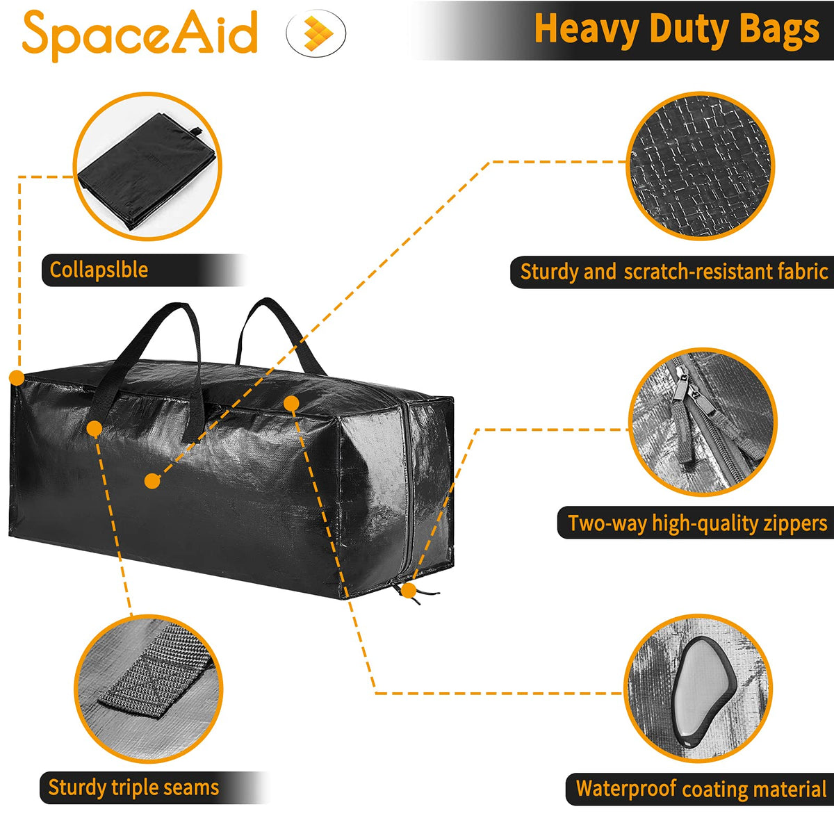 SpaceAid heavy duty moving bags ideal for dorm room moves.