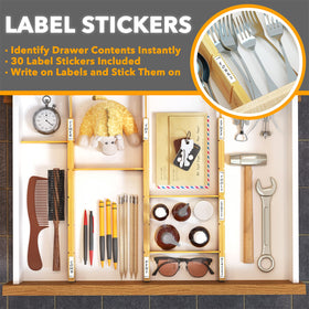 SpaceAid label stickers help identify contents quickly with chalk marker.