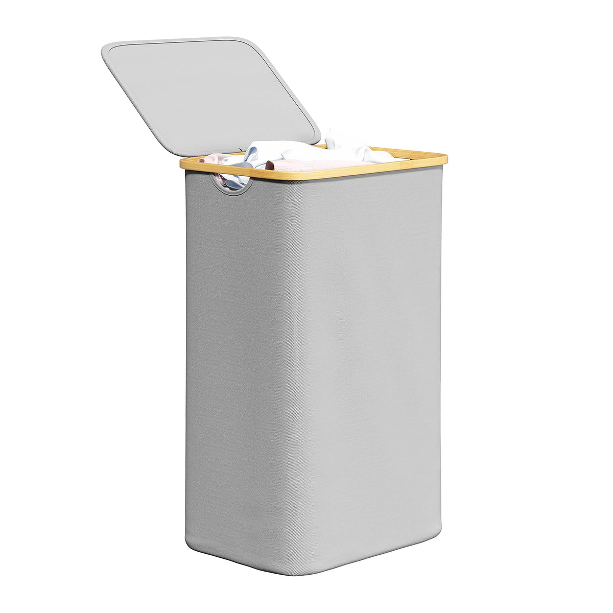 SpaceAid 110L tall hamper with lid keeps laundry organized and odors contained.