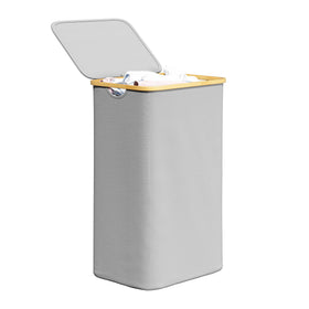 SpaceAid 110L tall hamper with lid keeps laundry organized and odors contained.