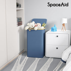 SpaceAid 110L capacity hamper during quick assembly with rods.