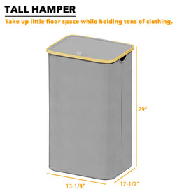 SpaceAid lid-equipped laundry hamper protects laundry from dust and smells during storage.