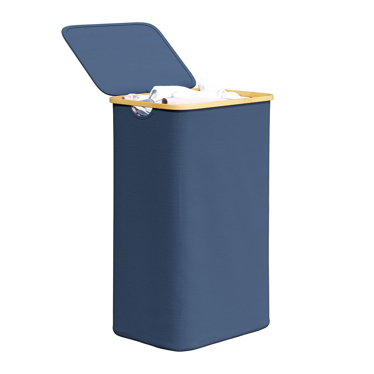 SpaceAid laundry hamper with lid blue, odor containment for bedroom laundry.