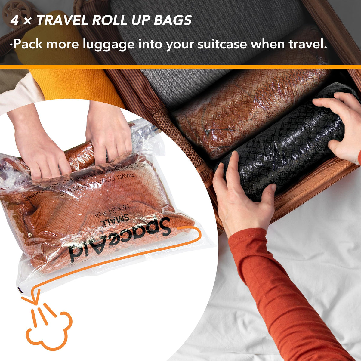 SpaceAid medium bags 20x28 inches keep shirts organized and compact.