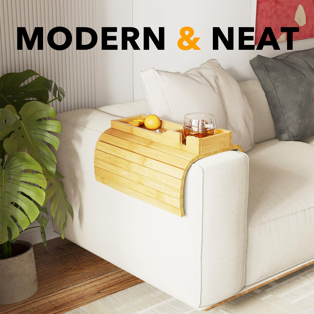 SpaceAid natural bamboo finish highlights warm, durable surface.