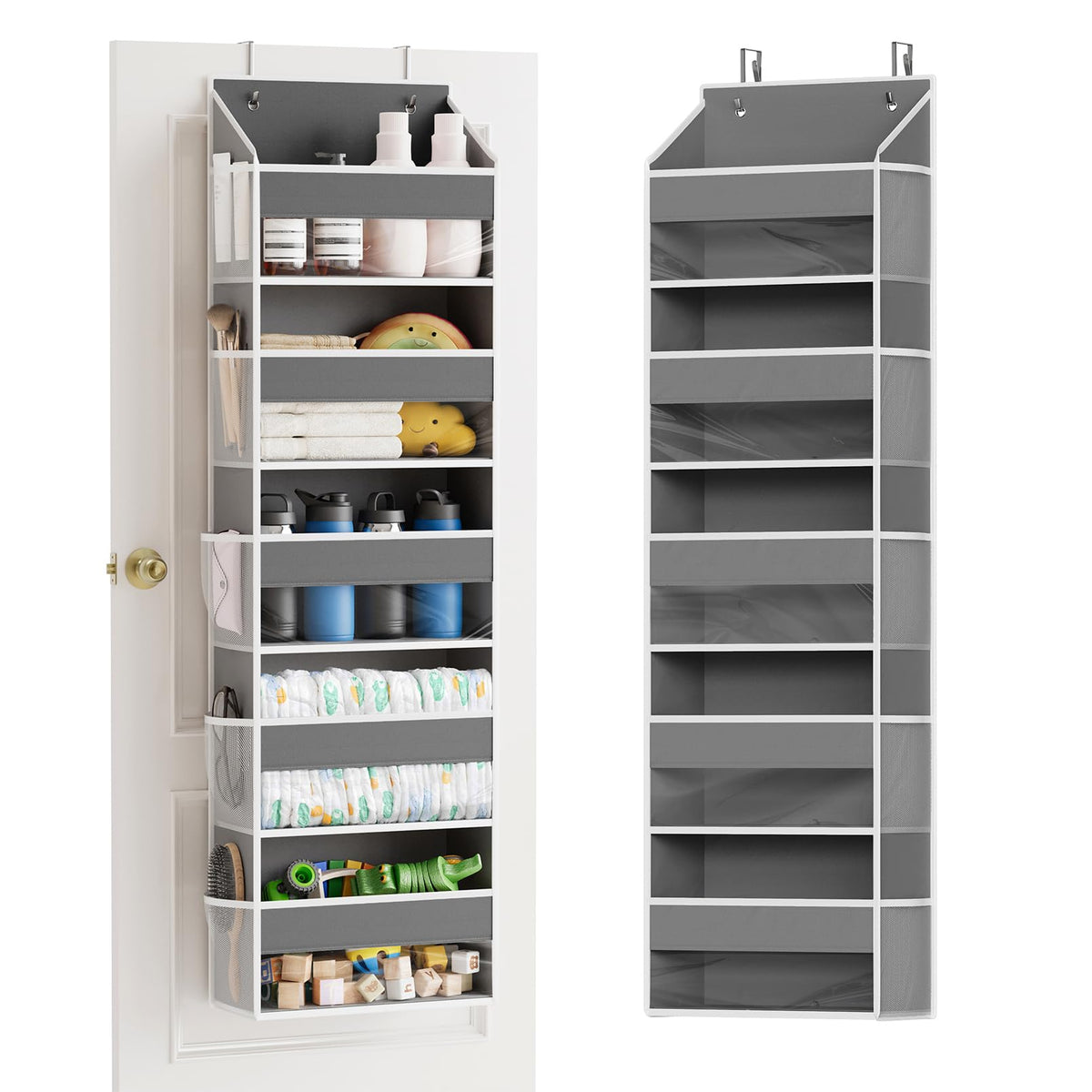 SpaceAid over-the-door organizer with clear front window for quick access.