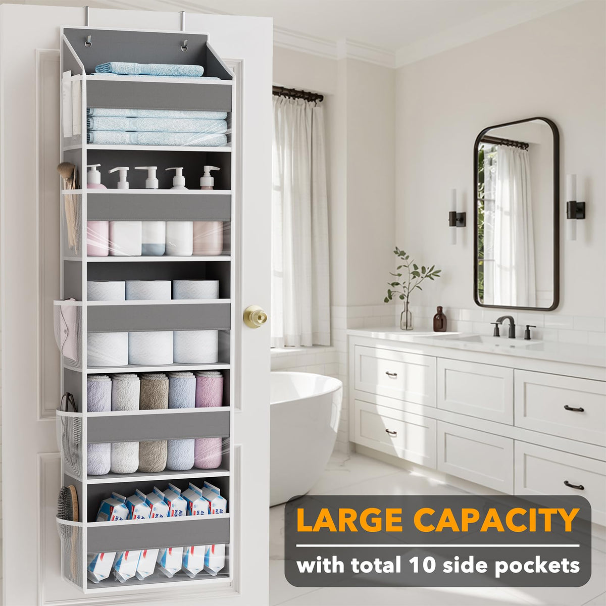 SpaceAid organizer’s mesh side pockets provide breathable storage for small items.