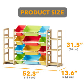 SpaceAid pine wood construction adds sturdy, durable storage for toys.