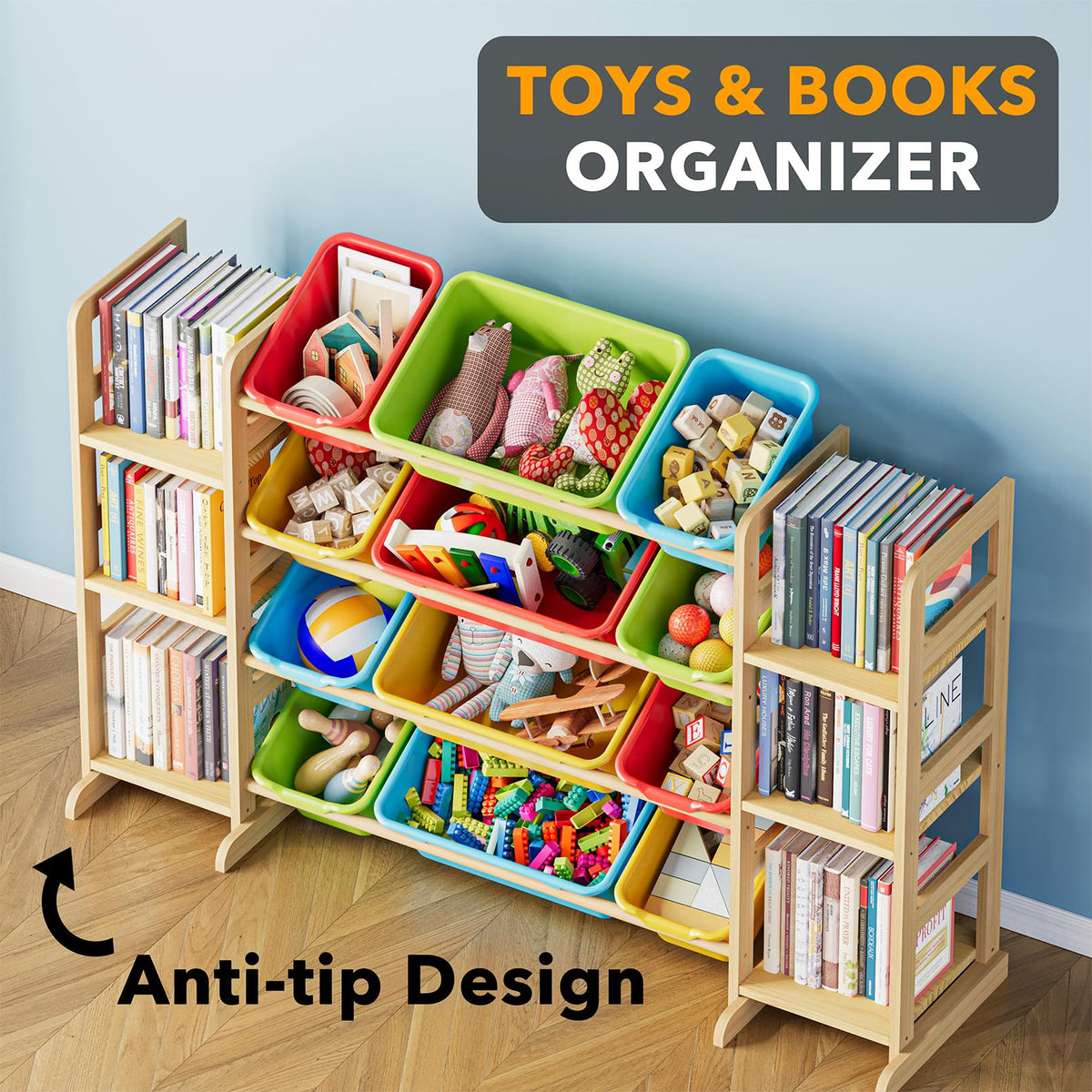 SpaceAid storage unit features smooth rounded edges for safe play.