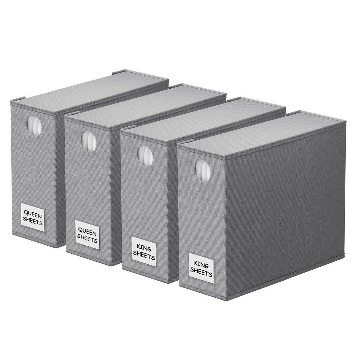 SpaceAid sheet organizer 4-pack with foldable design keeps linens neatly stored.