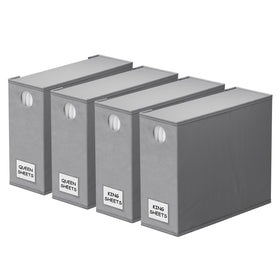SpaceAid sheet organizer 4-pack with foldable design keeps linens neatly stored.