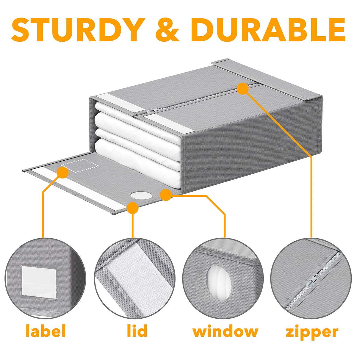 SpaceAid sheet organizer showing dimensions; designed for 5W x 15D x 12.8H.