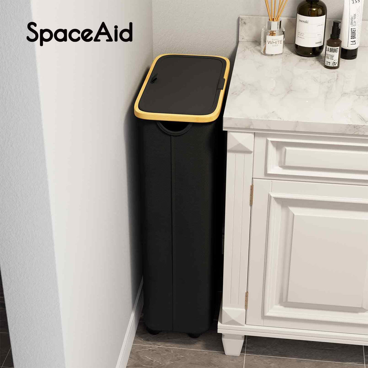 SpaceAid 62L capacity stores laundry without clutter in dorms or small rooms.
