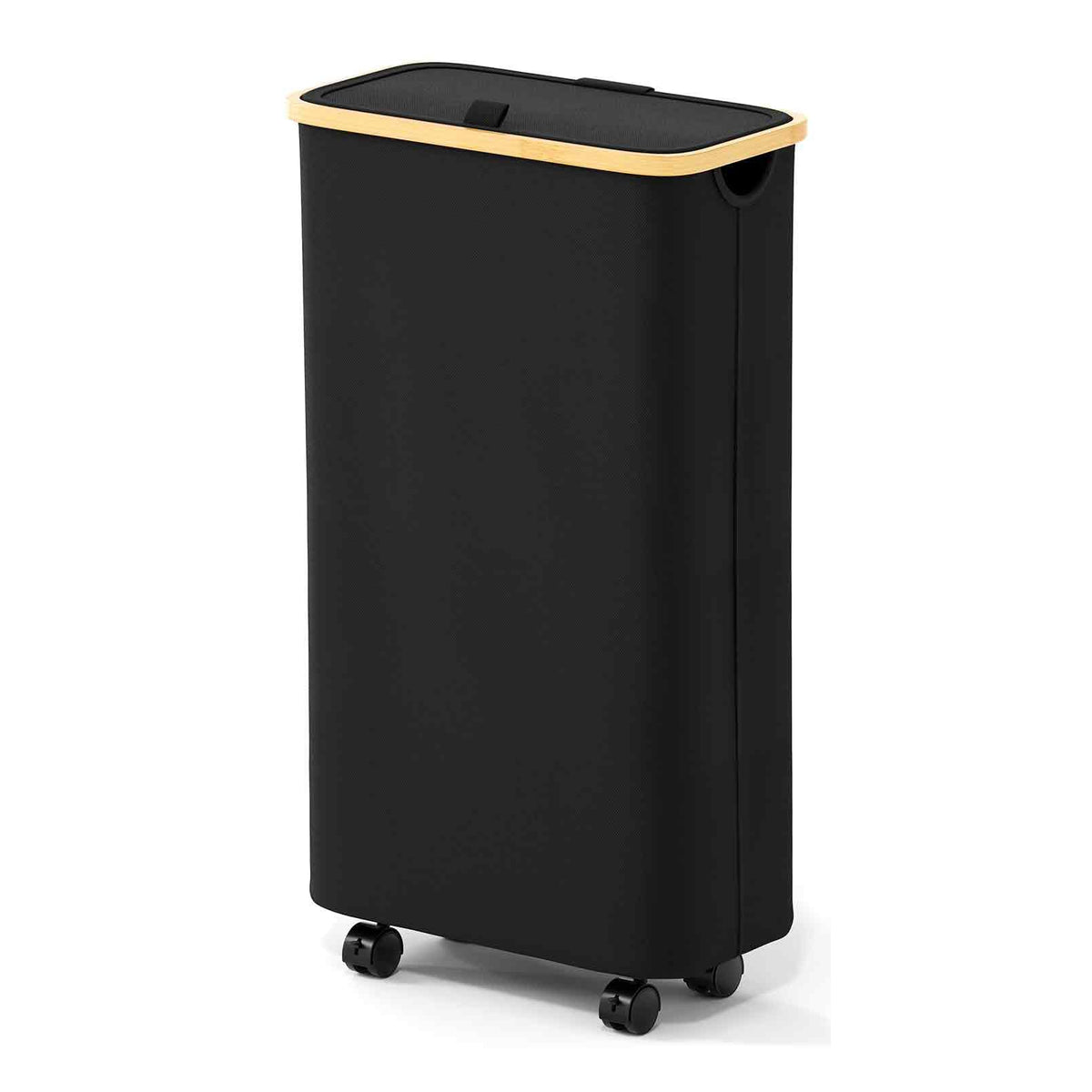 SpaceAid Slim Laundry Hamper on wheels with lid, easy transport and odor containment.