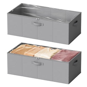 SpaceAid two-pack under-bed storage bin with large capacity for blankets