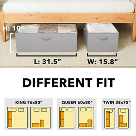 SpaceAid easy-zip under-bed storage bin for simple access and secure closure