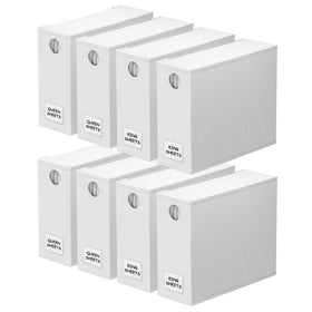 SpaceAid white sheet organizers eight-pack with circle window for quick color identification