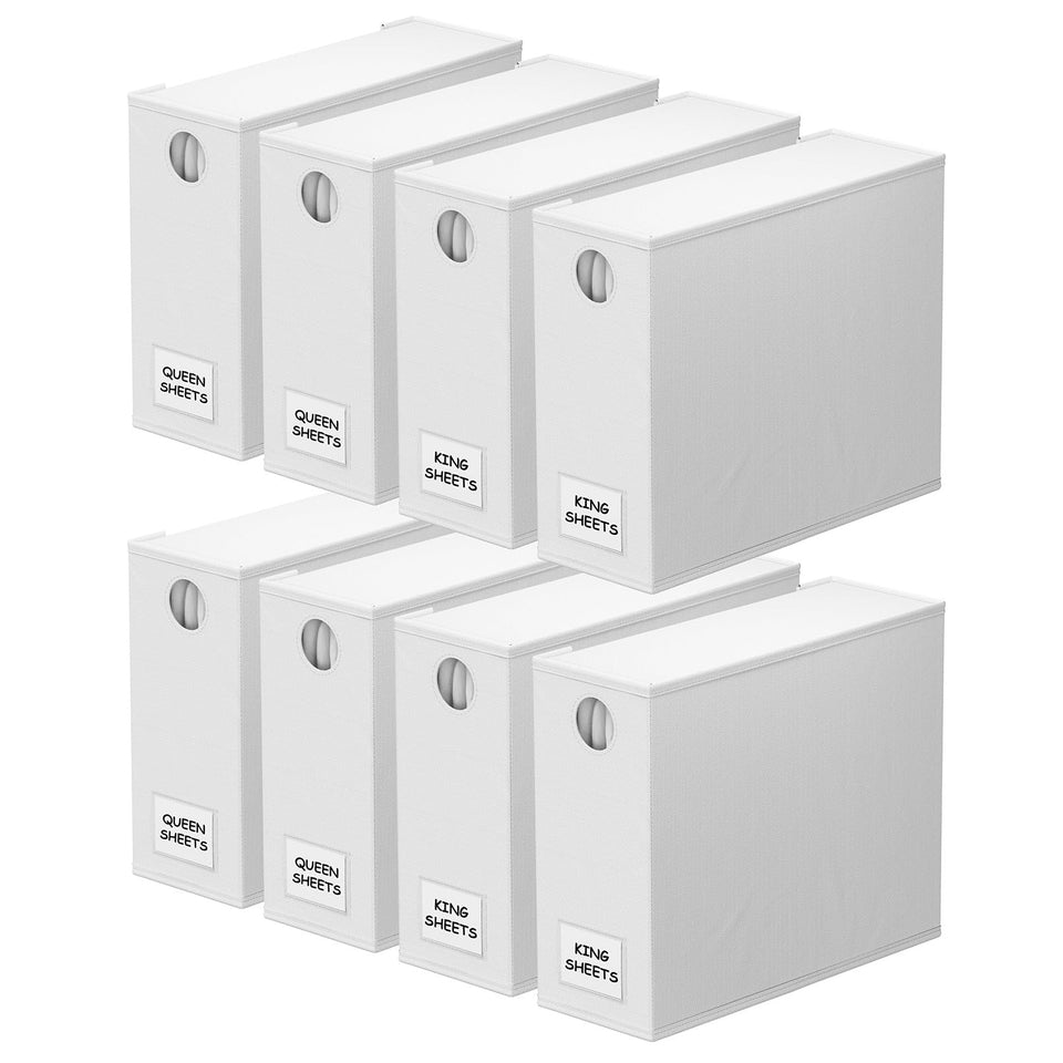 SpaceAid white sheet organizers eight-pack with circle window for quick color identification