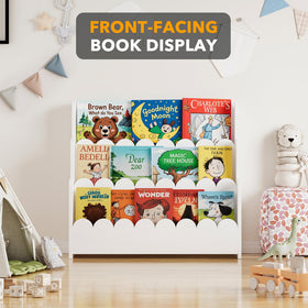 SpaceAid wooden shelf in use demonstrates easy accessibility for small readers