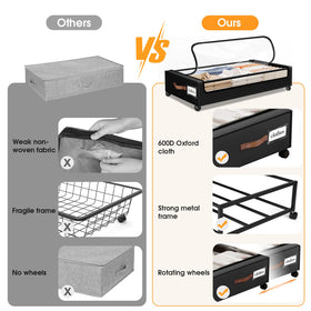 SpaceHacks large-capacity under-bed drawer holds clothes, shoes, and blankets neatly.