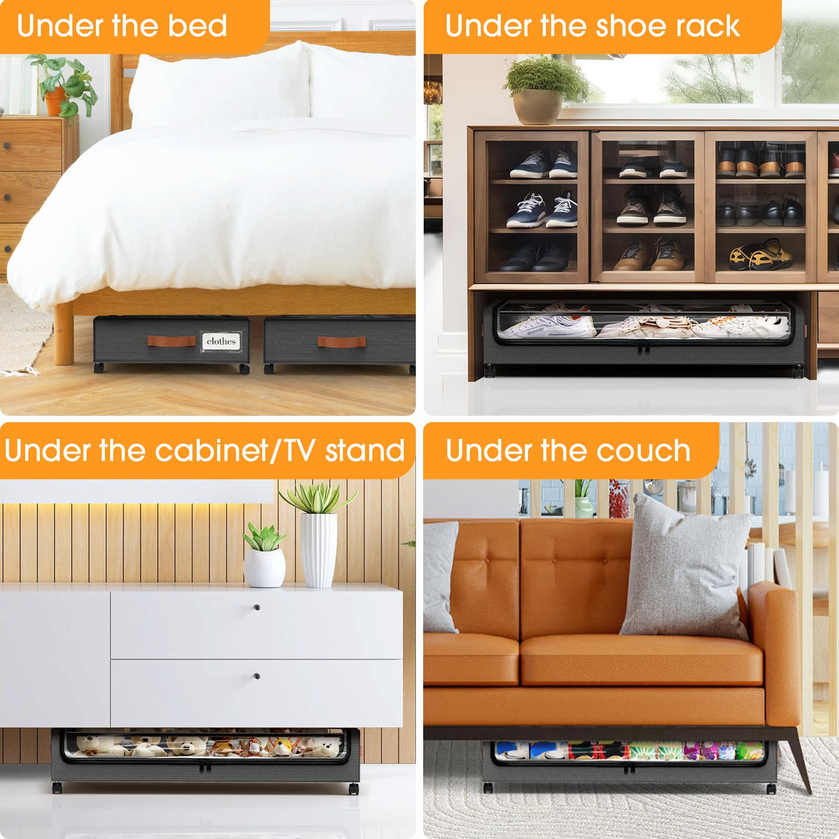SpaceHacks under bed storage with easy assembly for fast setup