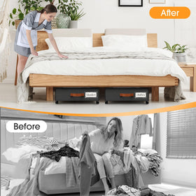 SpaceHacks under bed storage made of 600D Oxford cloth with durable frame