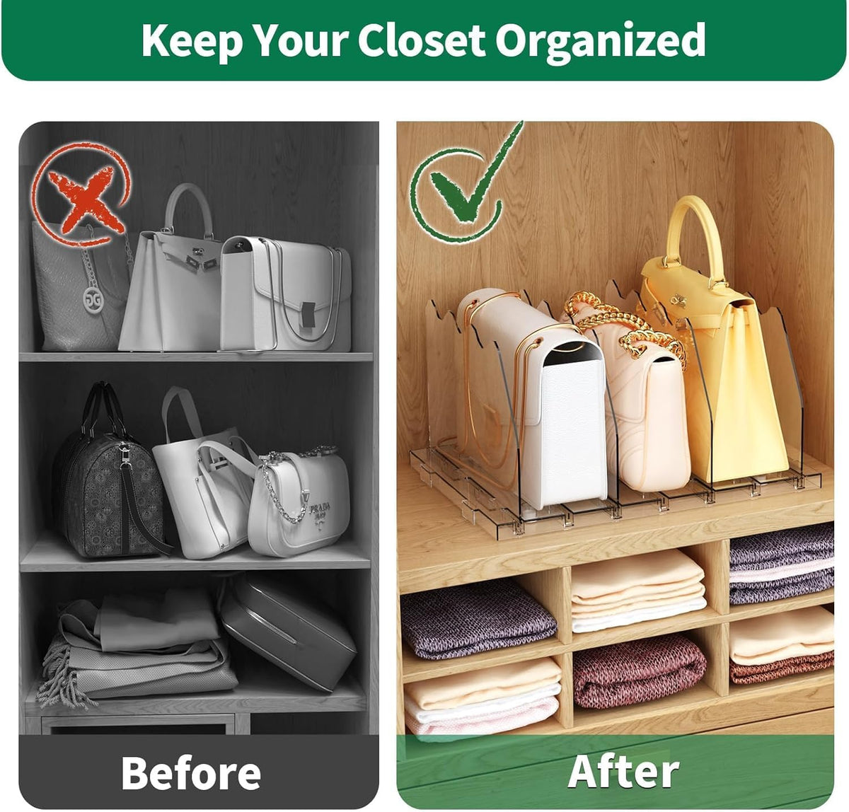 Spacekeeper easy installation helps you set up dividers without tools.
