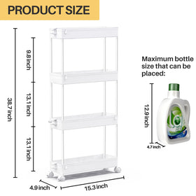 SPACEKEEPER laundry room utility cart provides portable storage beside the washer.
