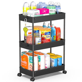 SpaceKEEPER rolling storage cart with wheels enables easy, mobile organization.
