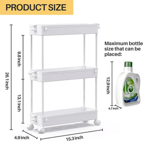SPACEKEEPER slim cart close-up—removable shelves for flexible layouts.