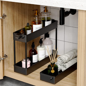 SPACEKEEPER Slim Rolling Cart in a kitchen layout storing spices and utensils