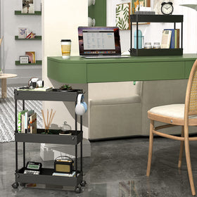 SPACEKEEPER Slim Rolling Cart side view showing slim footprint in a narrow space