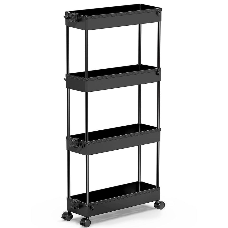 SPACEKEEPER slim cart with four-tier design fits tight spaces for storage