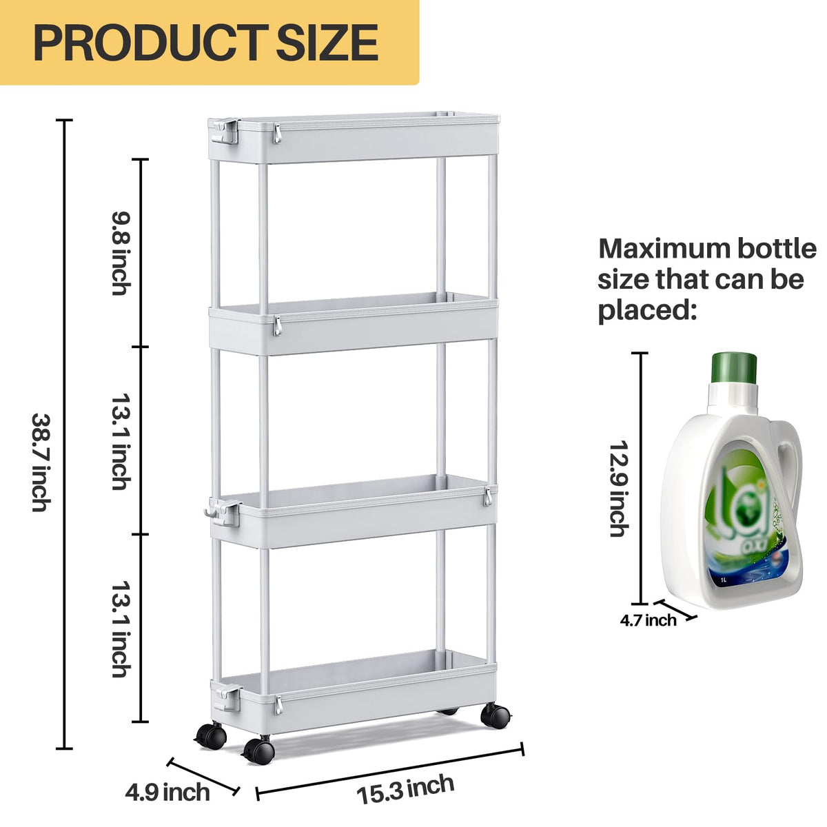 SPACEKEEPER adjustable shelves configured for two or three shelves