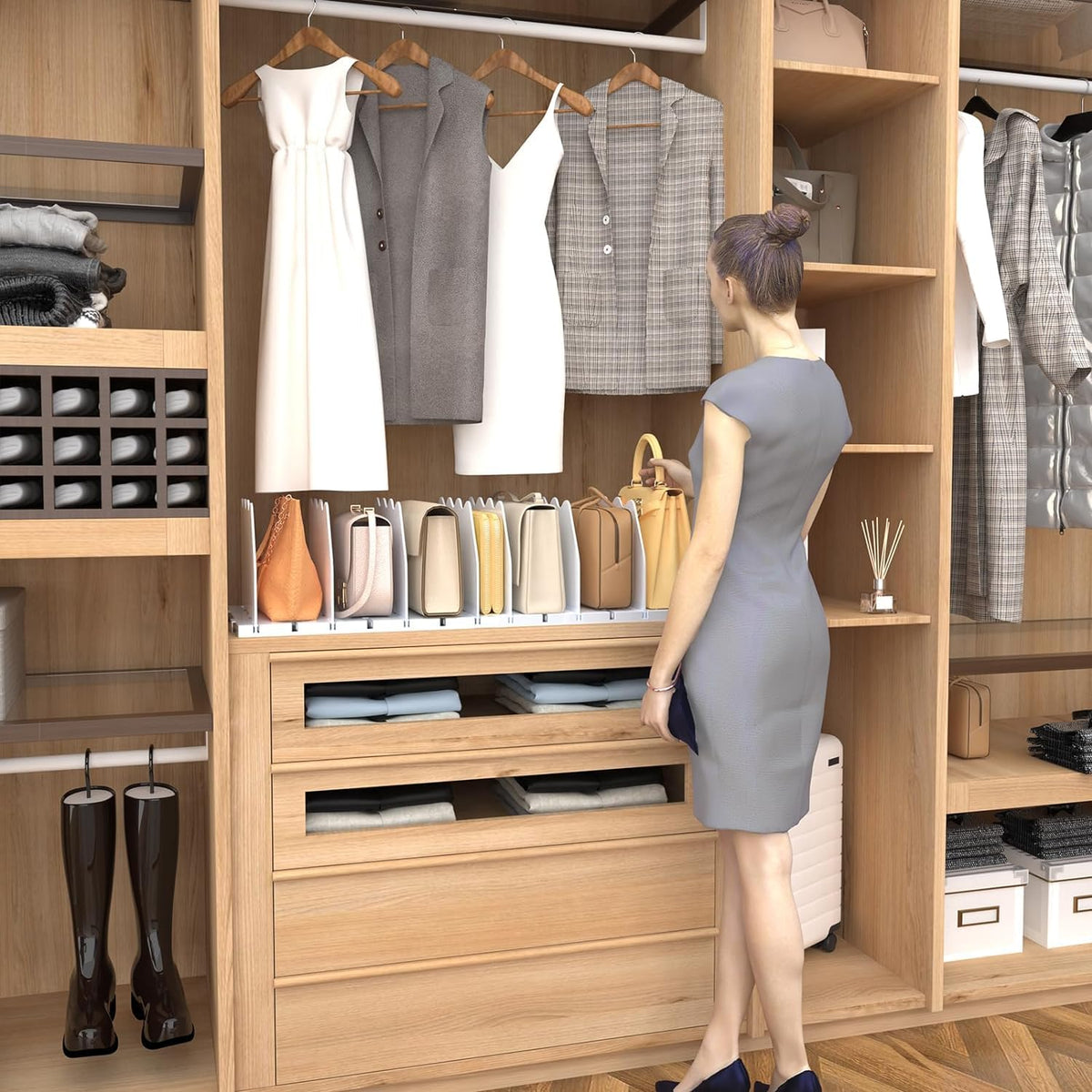 Spacekeeper two-pack closet organizers reduce clutter and boost visibility.