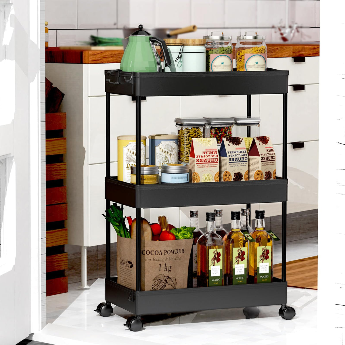 SpaceKEEPER versatile cart suits laundry, kitchen, and office organization.