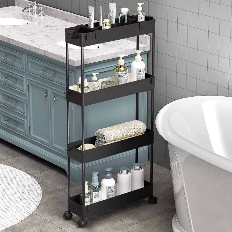 SPACELEAD Slim Storage Cart shows space-saving design for narrow gaps.