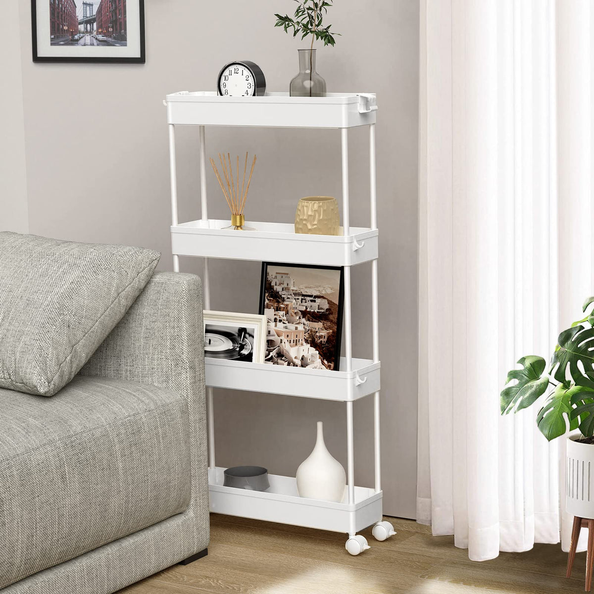 SPACELEAD Slim Storage Cart fits bathroom to kitchen storage needs.