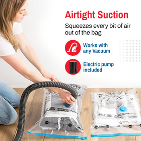 Spacesaver 3L bag sealed around a duvet for organized closet