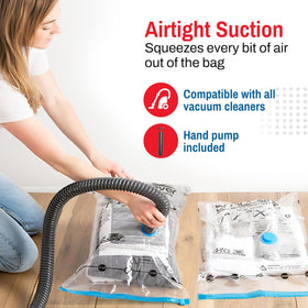 Spacesaver clothes vacuum bag keeps outfits organized and space-efficient