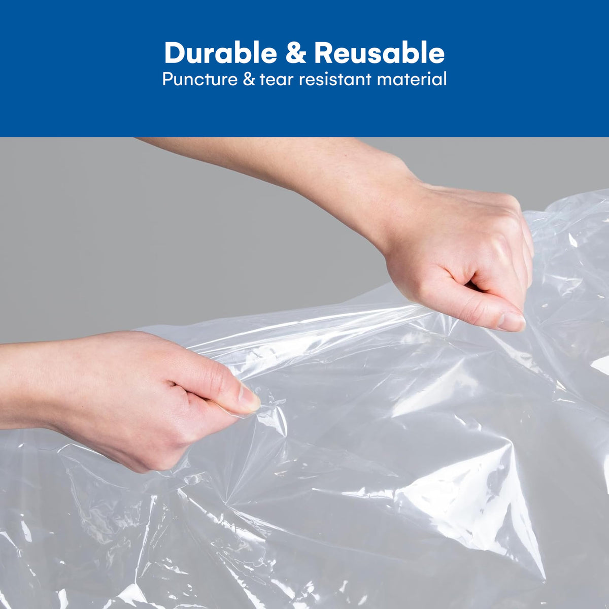 Spacesaver rip-resistant PA+PE material supports durable reuse.